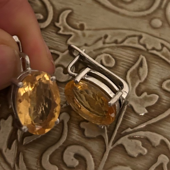 Citrine drop earrings - Picture 5 of 5